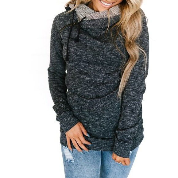 women's double hooded sweatshirt